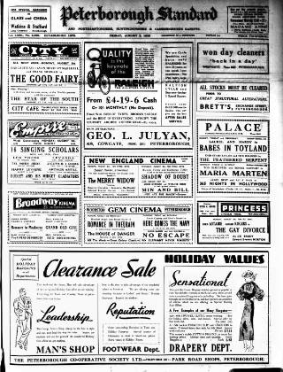 cover page of Peterborough Standard published on August 2, 1935