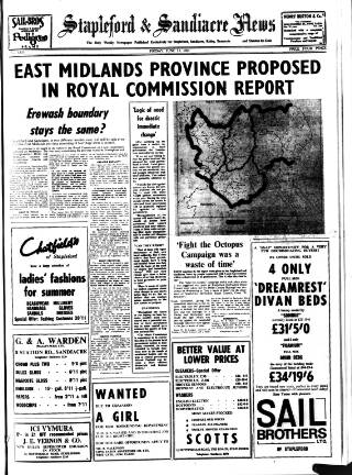 cover page of Stapleford & Sandiacre News published on June 13, 1969
