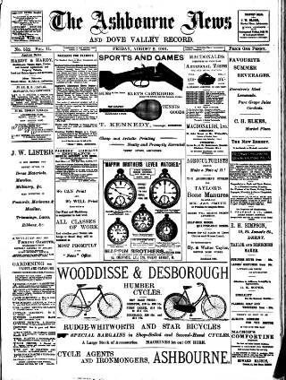 cover page of Ashbourne News Telegraph published on August 2, 1901