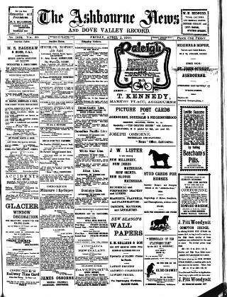 cover page of Ashbourne News Telegraph published on April 1, 1910