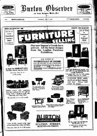 cover page of Burton Observer and Chronicle published on June 13, 1929