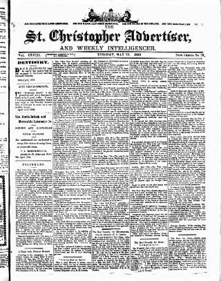 cover page of Saint Christopher Advertiser and Weekly Intelligencer published on May 22, 1900