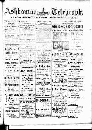 cover page of Ashbourne Telegraph published on April 1, 1910
