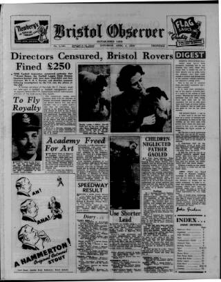 cover page of Bristol Observer published on April 1, 1950