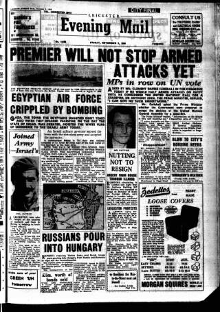 cover page of Leicester Evening Mail published on November 2, 1956