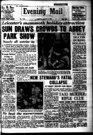 cover page of Leicester Evening Mail published on August 2, 1960