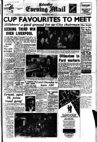 cover page of Leicester Evening Mail published on April 1, 1963