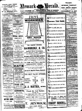 cover page of Newark Herald published on November 2, 1907