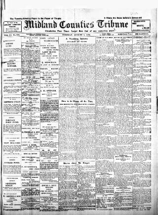 cover page of Midland Counties Tribune published on August 2, 1904