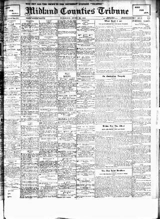 cover page of Midland Counties Tribune published on June 13, 1911