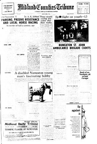 cover page of Midland Counties Tribune published on April 1, 1955