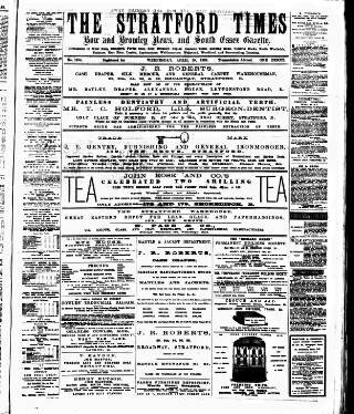 cover page of Stratford Times and South Essex Gazette published on April 19, 1882