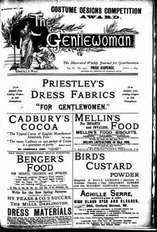cover page of Gentlewoman published on April 1, 1893