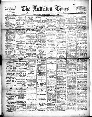 cover page of Lyttelton Times published on June 13, 1904