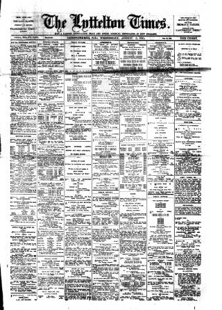 cover page of Lyttelton Times published on August 2, 1911