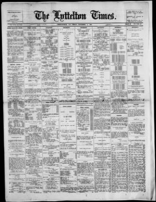cover page of Lyttelton Times published on November 2, 1923