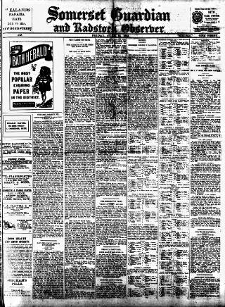 cover page of Somerset Guardian and Radstock Observer published on June 13, 1913