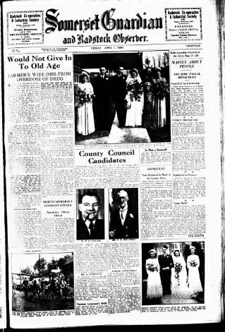 cover page of Somerset Guardian and Radstock Observer published on April 1, 1949