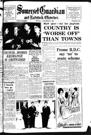 cover page of Somerset Guardian and Radstock Observer published on November 2, 1962