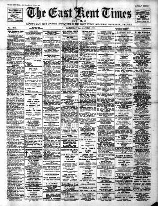 cover page of East Kent Times and Mail published on August 2, 1952