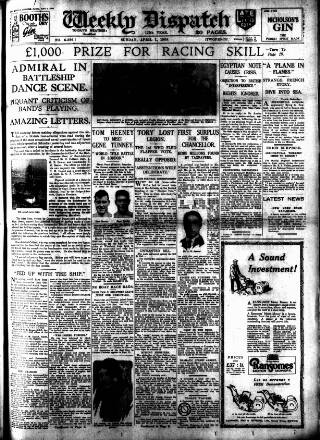 cover page of Weekly Dispatch (London) published on April 1, 1928
