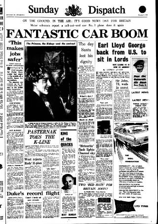 cover page of Weekly Dispatch (London) published on November 2, 1958