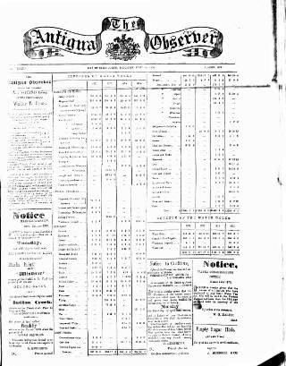 cover page of Antigua Observer published on April 1, 1876