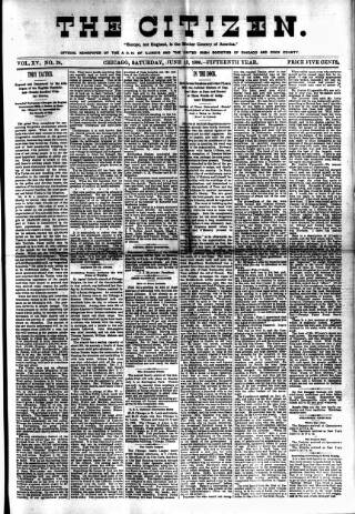 cover page of Chicago Citizen published on June 13, 1896