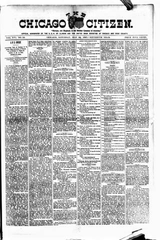 cover page of Chicago Citizen published on May 22, 1897