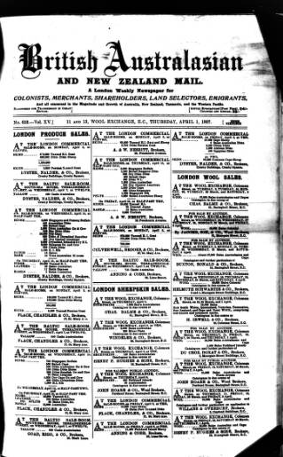 cover page of British Australasian published on April 1, 1897