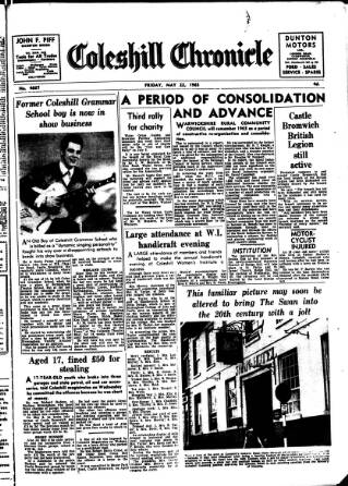 cover page of Coleshill Chronicle published on May 22, 1964