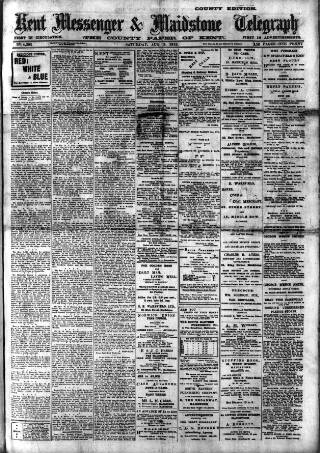 cover page of Kent Messenger published on August 3, 1912