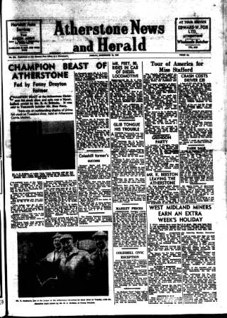 cover page of Atherstone News and Herald published on December 13, 1963