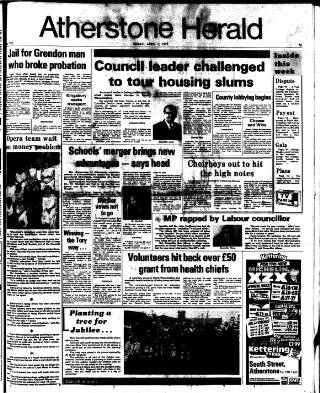 cover page of Atherstone News and Herald published on April 1, 1977