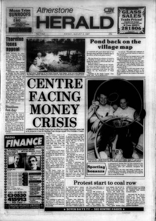 cover page of Atherstone News and Herald published on August 2, 1991