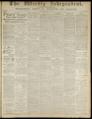 cover page of Weekly Independent (Bromsgrove) published on May 22, 1886