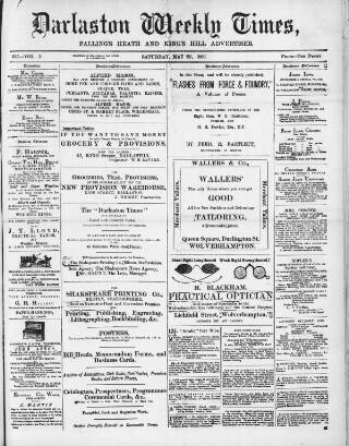 cover page of Darlaston Weekly Times published on May 22, 1886