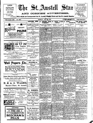 cover page of St. Austell Star published on May 22, 1913