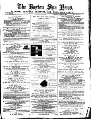 cover page of Boston Spa News published on June 13, 1884