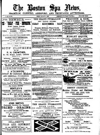 cover page of Boston Spa News published on August 2, 1895