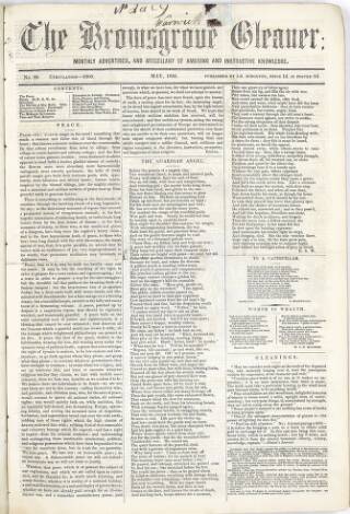 cover page of Bromsgrove Gleaner published on May 1, 1856