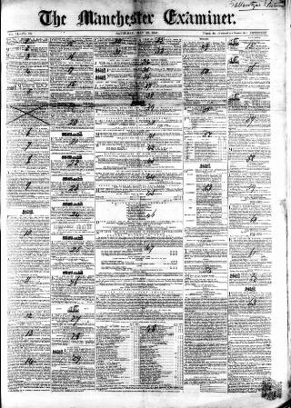 cover page of Manchester Examiner published on May 22, 1847