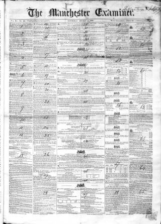 cover page of Manchester Examiner published on August 12, 1848