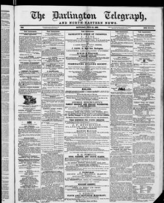 cover page of Darlington Telegraph published on June 13, 1863