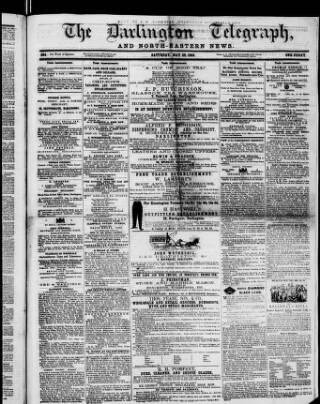 cover page of Darlington Telegraph published on May 28, 1864