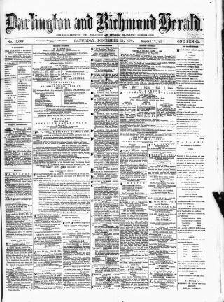 cover page of Darlington & Richmond Herald published on December 13, 1879