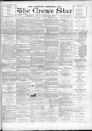 cover page of Nantwich, Sandbach & Crewe Star published on August 2, 1890