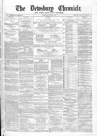 cover page of Dewsbury Chronicle and West Riding Advertiser published on June 13, 1874