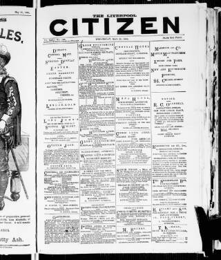 cover page of Liverpool Citizen published on May 22, 1889