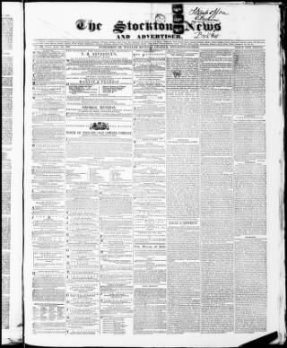 cover page of Stockton News and Advertiser published on April 7, 1865